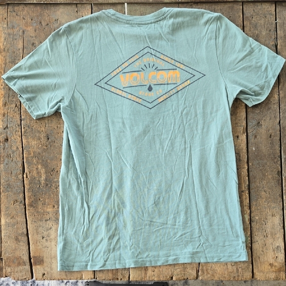Volcom Men's Light Sage Short Sleeve Logo Tee - Picture 3 of 3